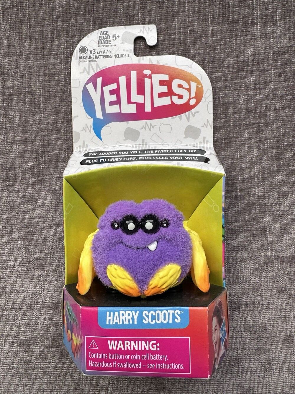 Hasbro Yellies! Harry Scoots Interactive Purple Spider Toy with Batteries